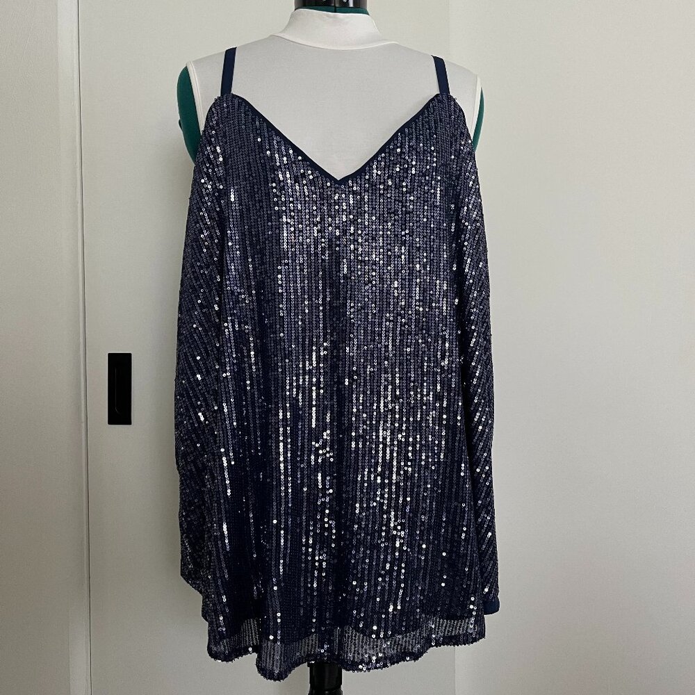 NWT Torrid Sophie Sequin Swing Cami, Blue, sz 2